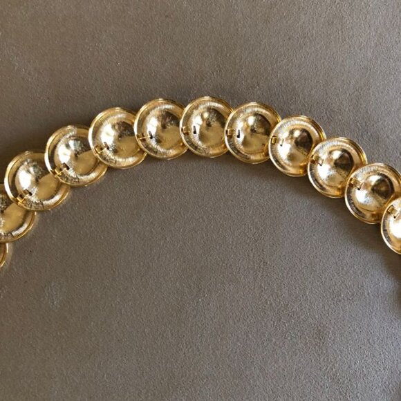 Monet Vintage Gold Disc Necklace Approximately 19 inches length - Picture 12 of 13